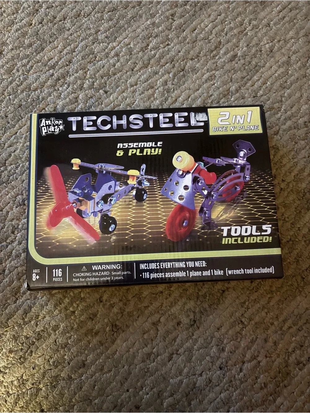 New Techsteel 2-in-1 Bike 'N' Plane Kids Construction Kit